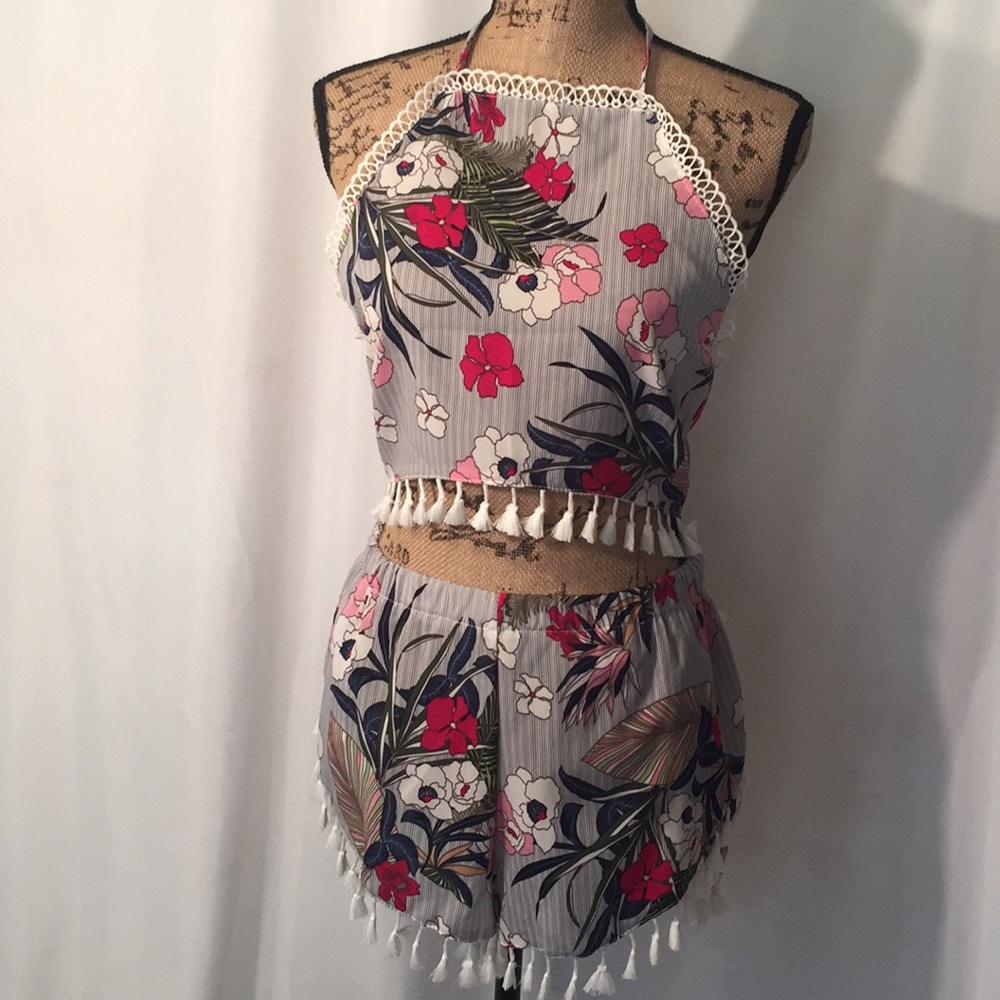 Shein Floral Shorts and tank set